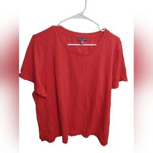 Vince Camuto Short Sleeve‎ Top Citrus Splash 2X Classic Casual Closet Essential